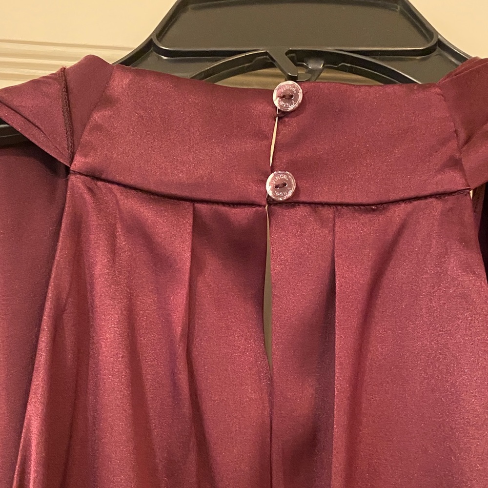 Vince Silk Halter Mini Dress - size XS - Burgundy Wine - Picture 4 of 12